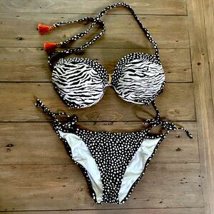 Victoria’s Secret Sexy Mix Pattern Bikini Set - size 34DD top and M bottom